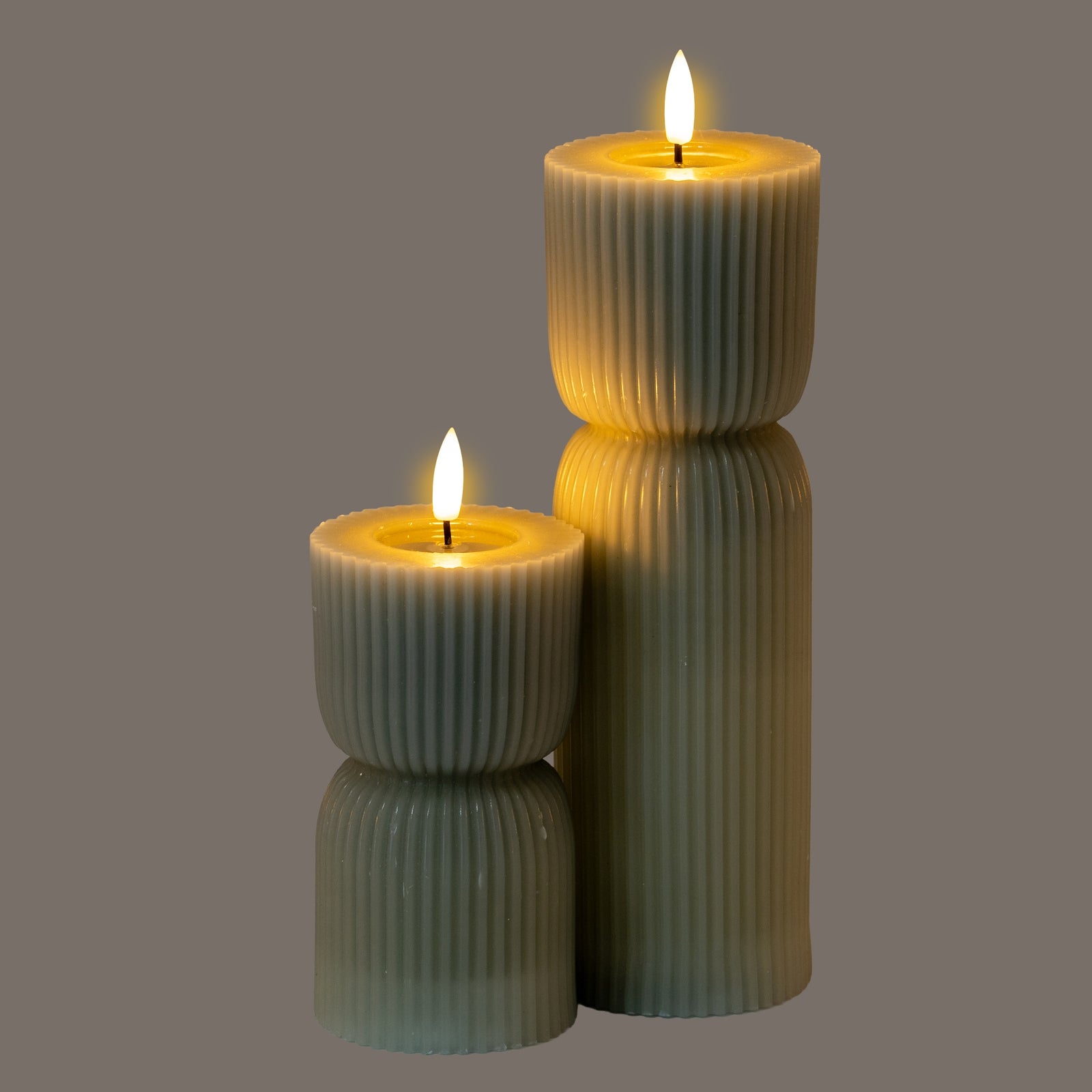 Grey Carved LED Candle